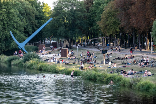 Flussbad am Hiroshima Ufer in Kassel