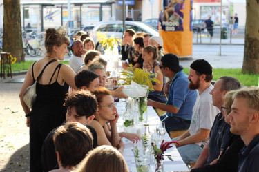 Hier im Quartier Dinner