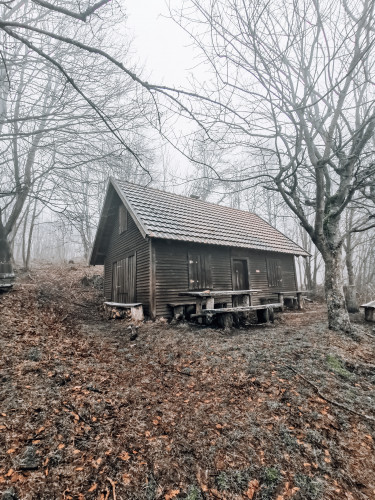 Hütte auf dem Spaziergang Hohes Gras
