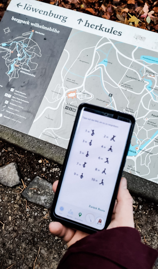 Sightseeing mit der Stadtkrimi-App im Bergpark Wilhelmshöhe