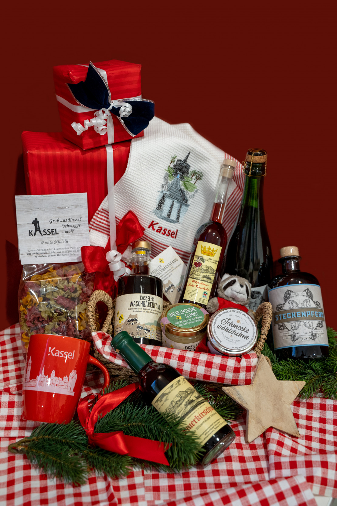 Weihnachtsgeschenk Präsentkorb in der Touristen Information Kassel